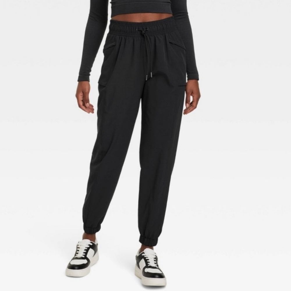 Women's High-Rise Winter Woven Lined Joggers - All In Motion Black L